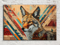 Tribal Coyote Wall Art – Native American Art on Extra Large Gallery Wrapped Canvas