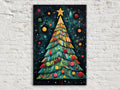 Boho Christmas Canvas - Large Gallery Wrapped Canvas Print with Vibrant Holiday Artwork