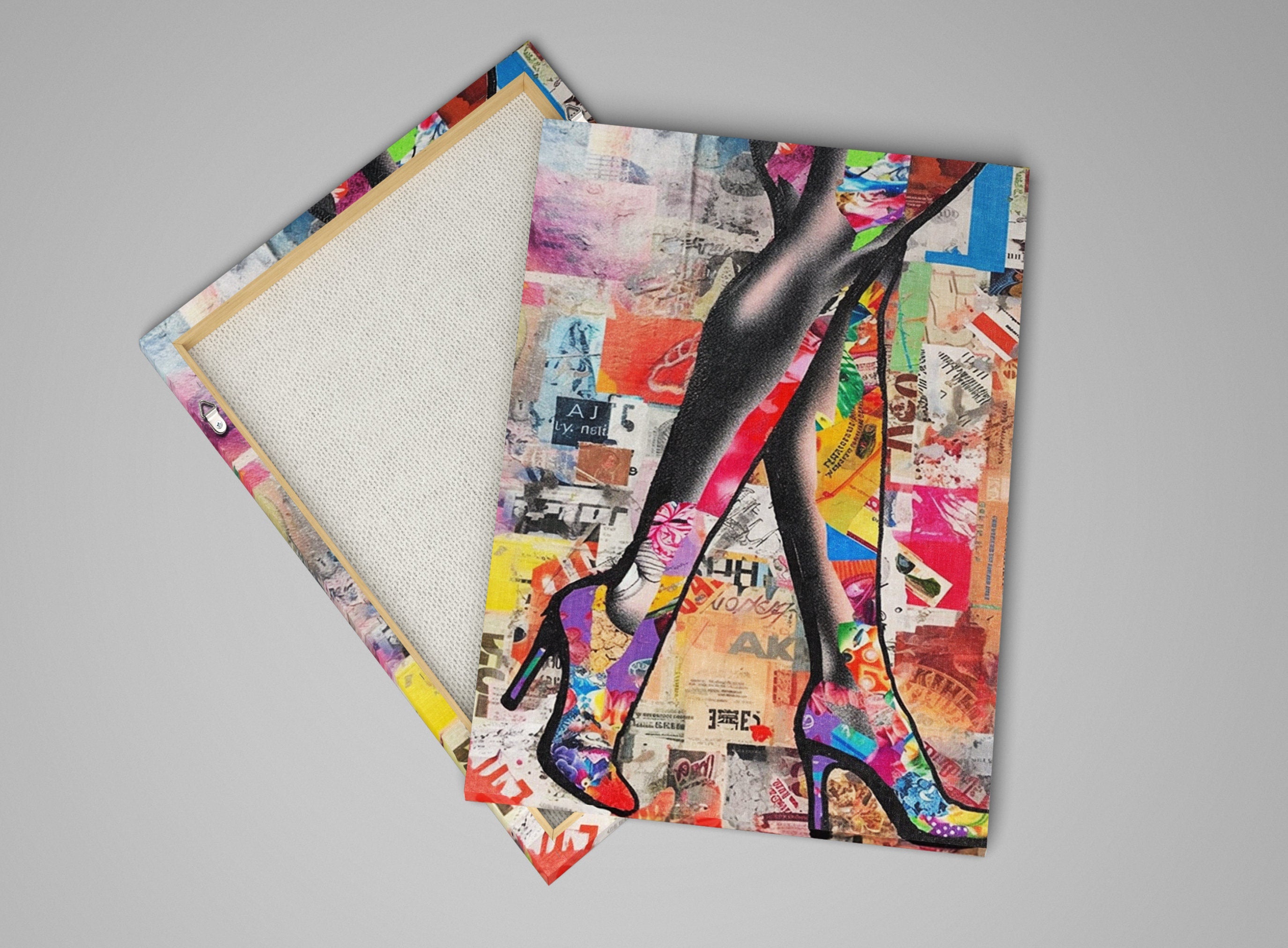 Woman Legs Canvas - Large Canvas Wall Art | Modern Collage Fashion Decor