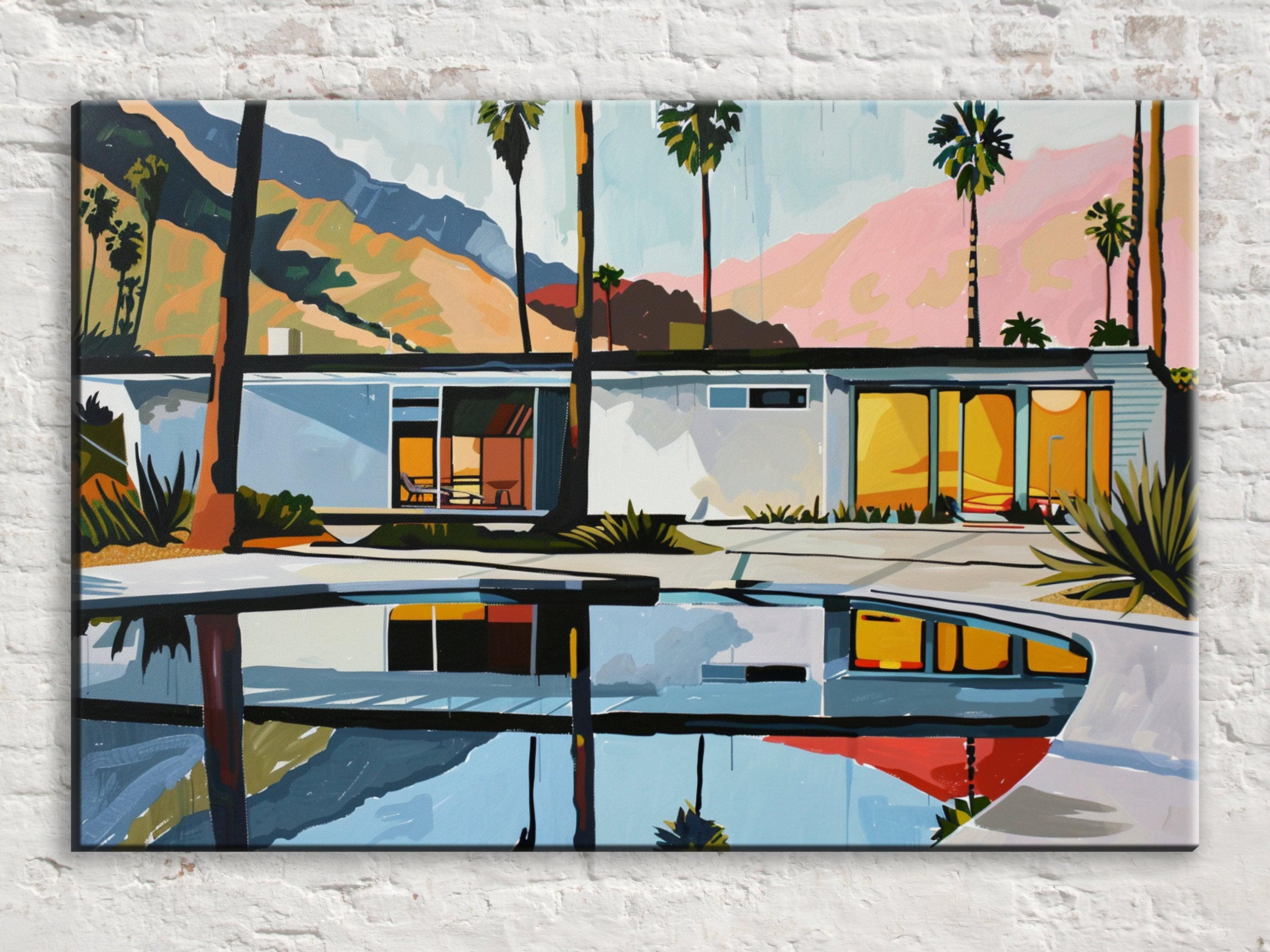 Retro Palm Springs Art - Mid-Century Modern Print | Gallery Wrapped Canvas Ready to Hang