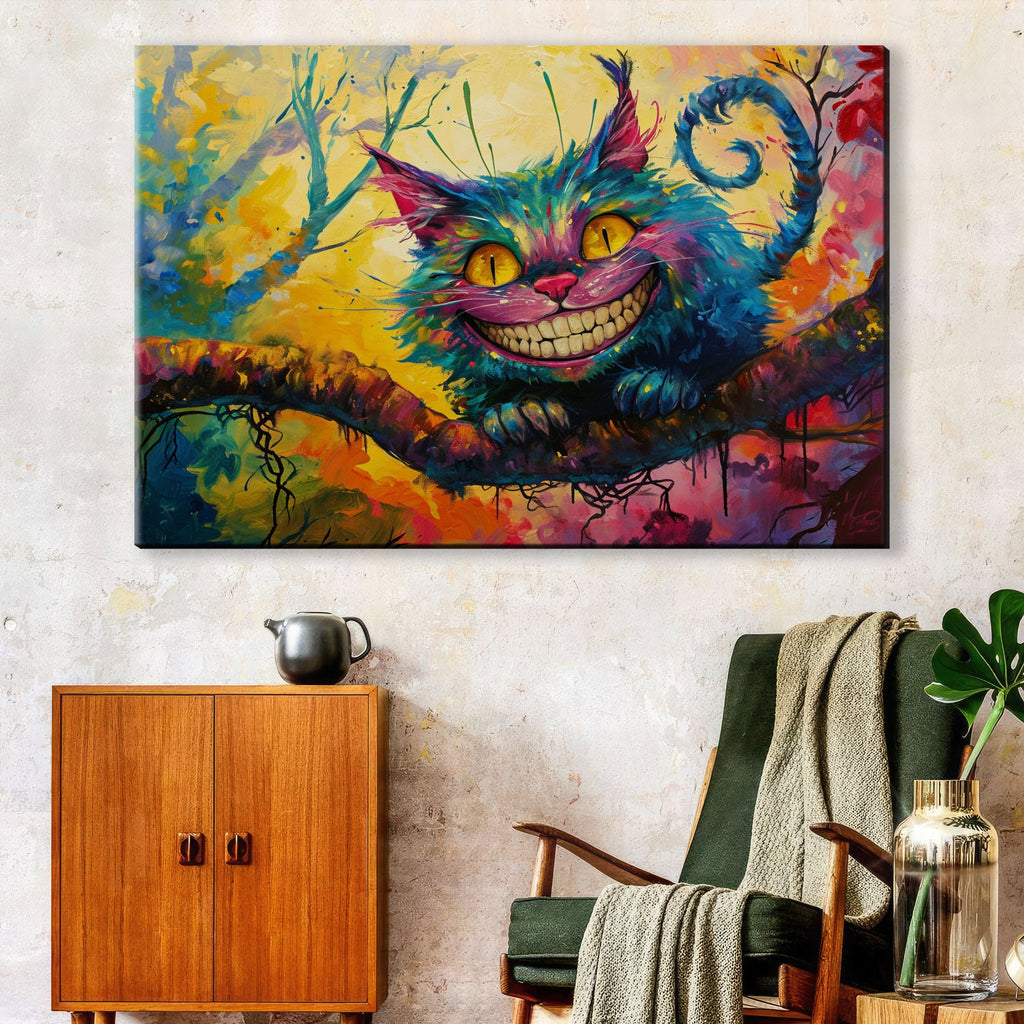 Cheshire Cat Painting – Fantasy Wall Decor | Gallery Wrapped Canvas Print