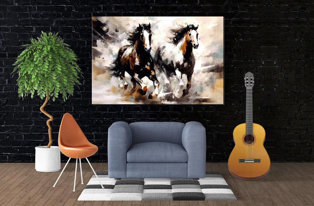 Pinto Horses Canvas - Large Canvas Art | Gallery Wrapped Wall Art Print
