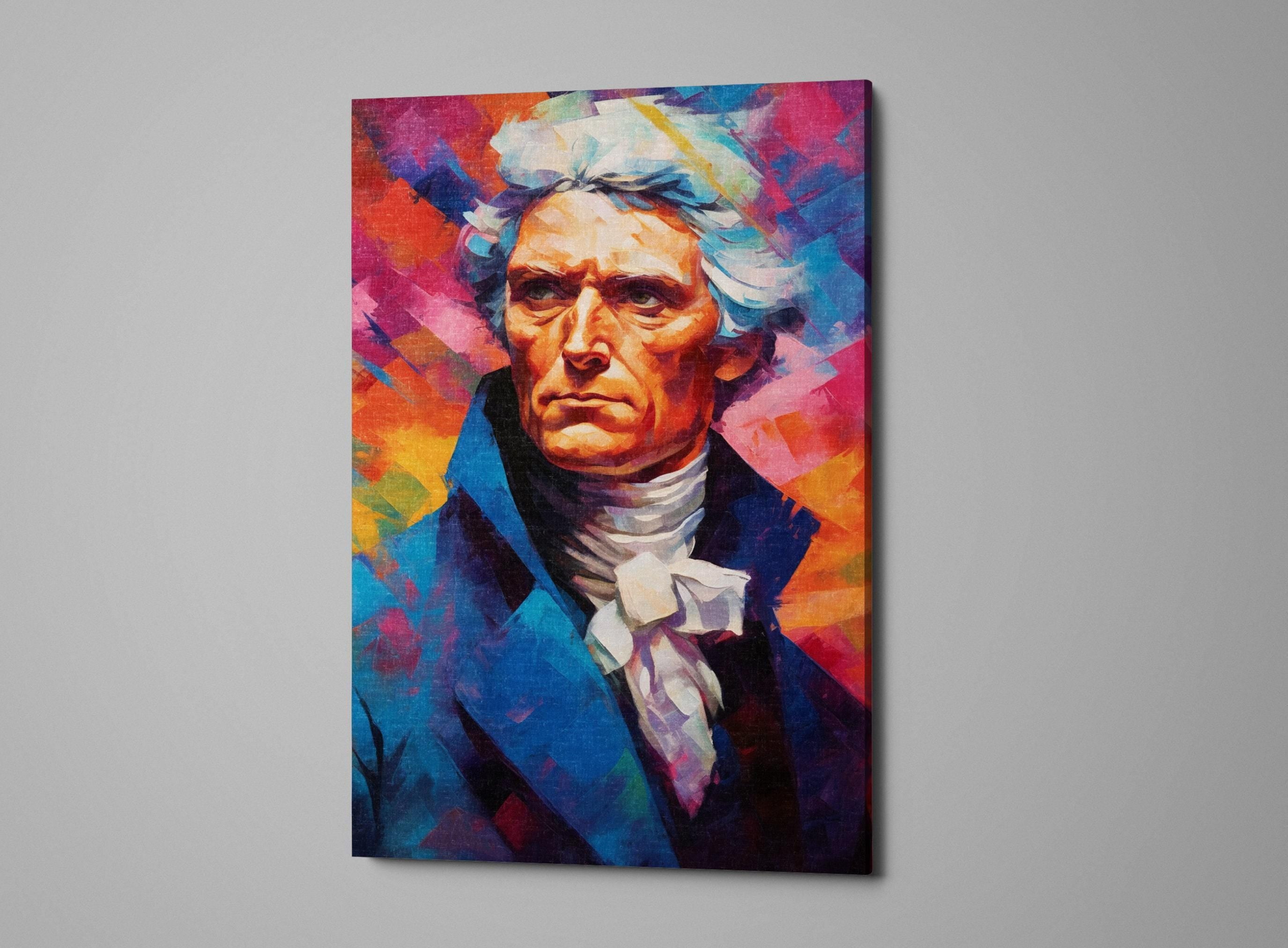Thomas Jefferson Art - Gallery Wrapped Canvas Print | Ready to Hang Historical Wall Decor