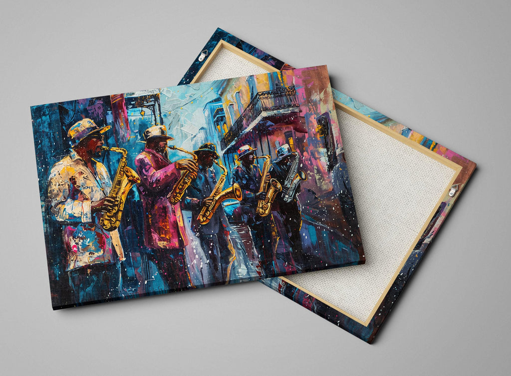 Bourbon Street Jazz Painting – New Orleans Wall Art | Gallery Wrapped Canvas Print