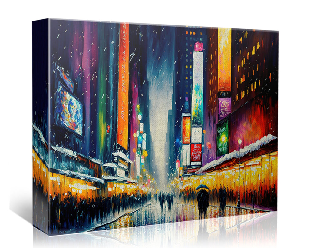 Times Square Canvas Print - Vibrant New York City Art on Gallery Ready Wooden Frame