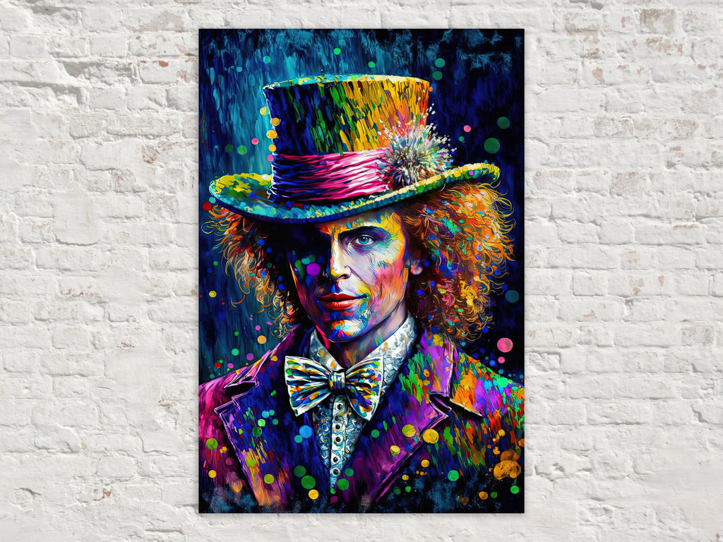 Mad Hatter Wall Art – Vibrant Fantasy Painting on Gallery Ready Canvas Print