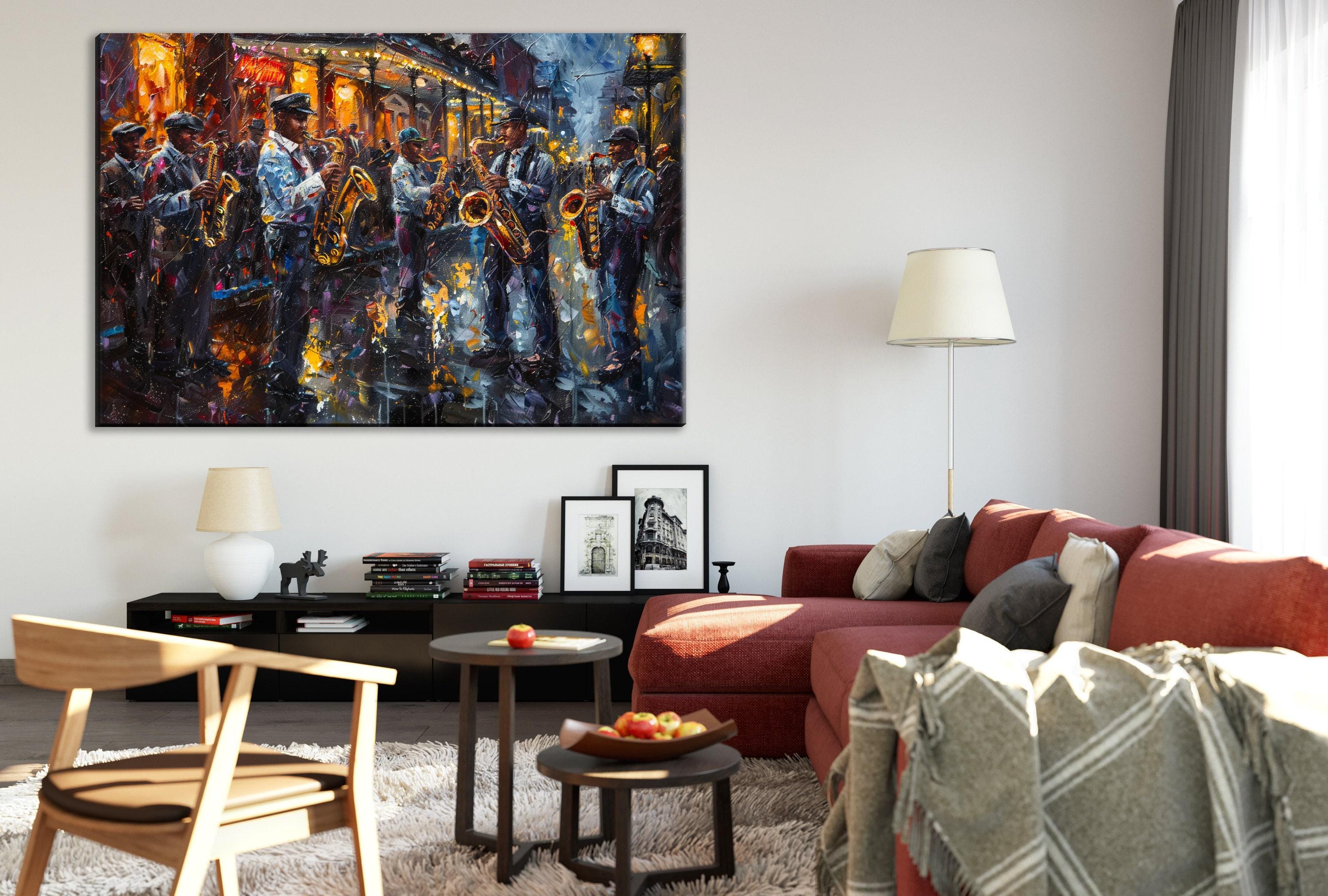 New Orleans Jazz Art – Bourbon Street Painting | Large Canvas Art, Gallery Wrapped