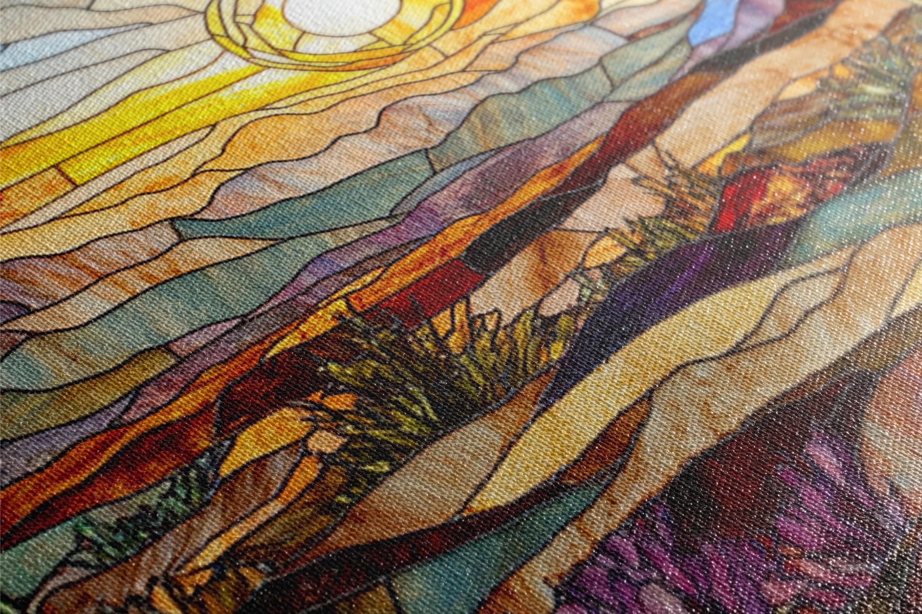a close up of a painting on a canvas
