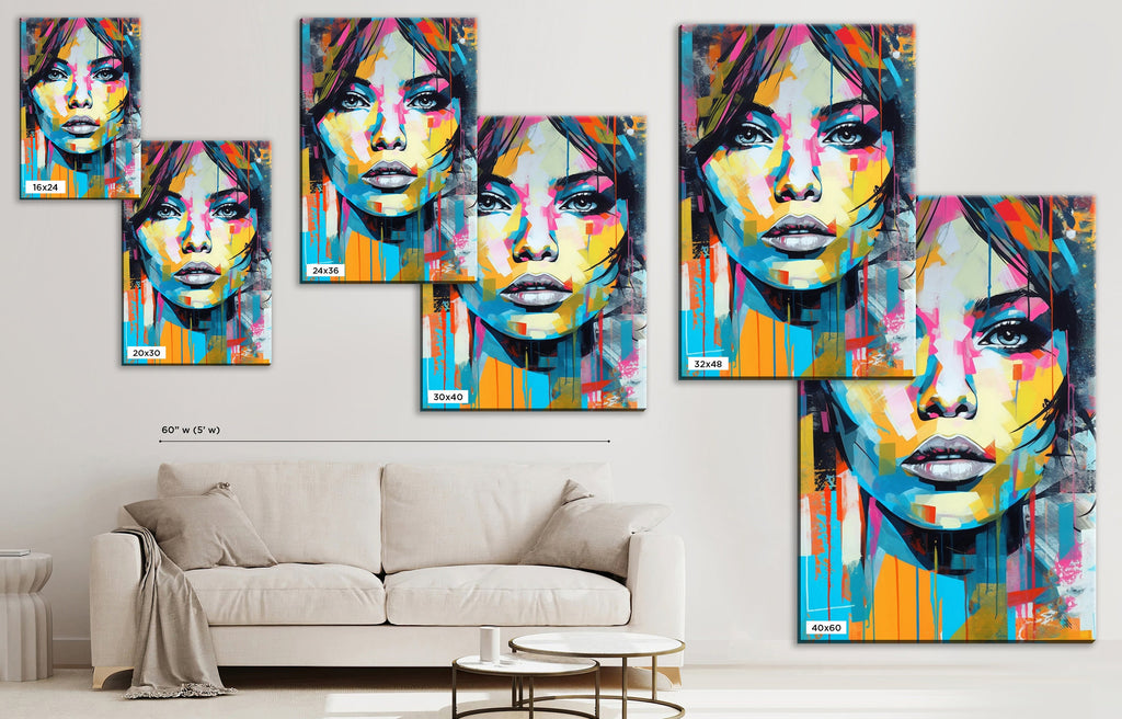 Minimal Woman Artwork – Expressive Canvas Wall Art Painting | Large Pop Art