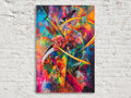 Retro Futurism Wall Art – Cosmic Retro Decor on Extra Large Gallery Wrapped Canvas