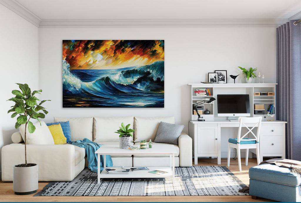 Ocean Wave Canvas Print – Vibrant Nautical Wall Art With Water Resistant Coating