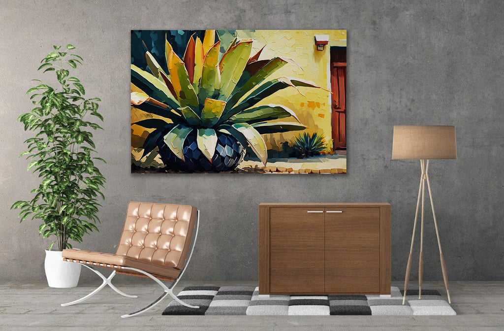 Agave Cactus Art Print - Southwestern Home Decor | Gallery Wrapped Canvas, Ready to Hang