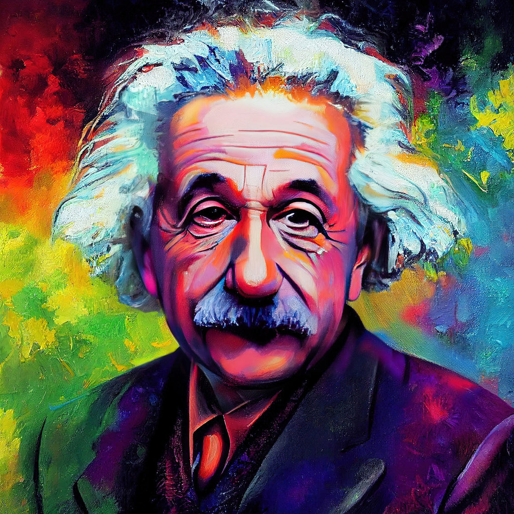 Einstein Canvas Print - Vibrant Oil Painting Reproduction on Gallery Ready Canvas