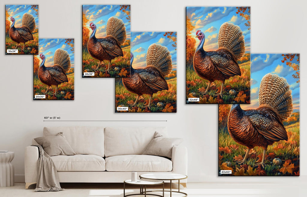 The image is a collage of multiple images depicting turkeys in various settings, including a field and a forest.