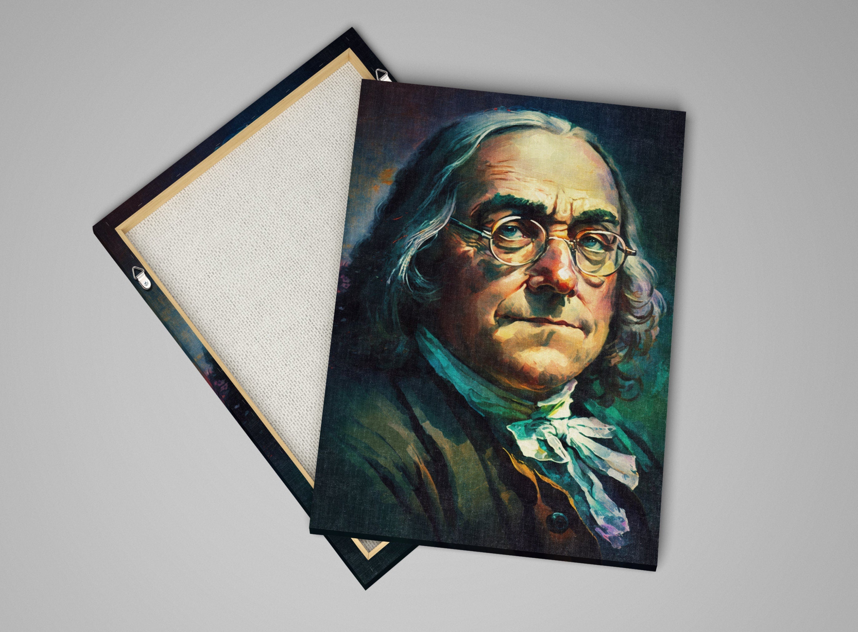 Benjamin Franklin Canvas Print - Founding Father Portrait on Gallery Quality Canvas