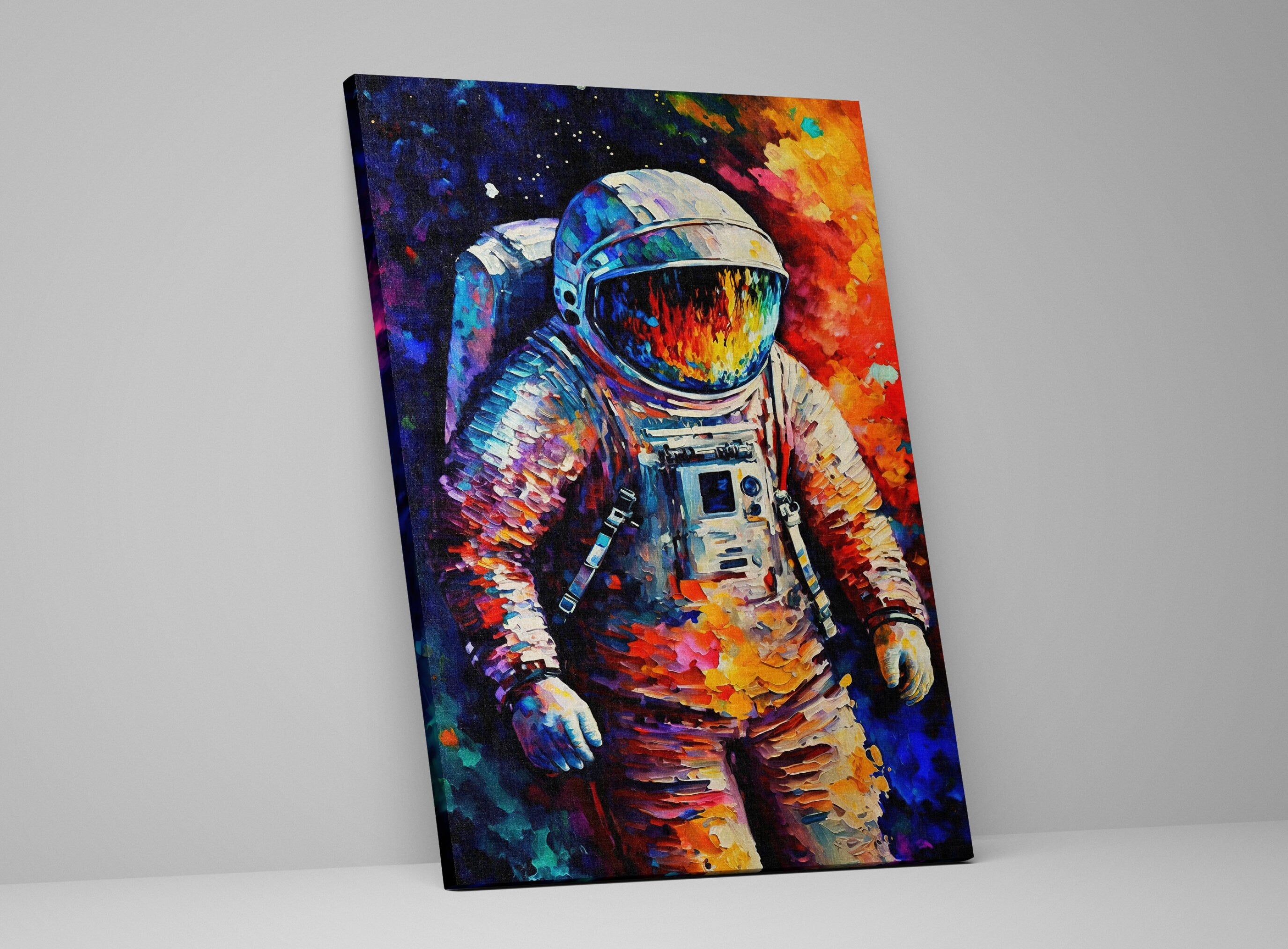 Astronaut Art Print – Colorful Space Art Canvas | Gallery Wrapped Ready to Hang