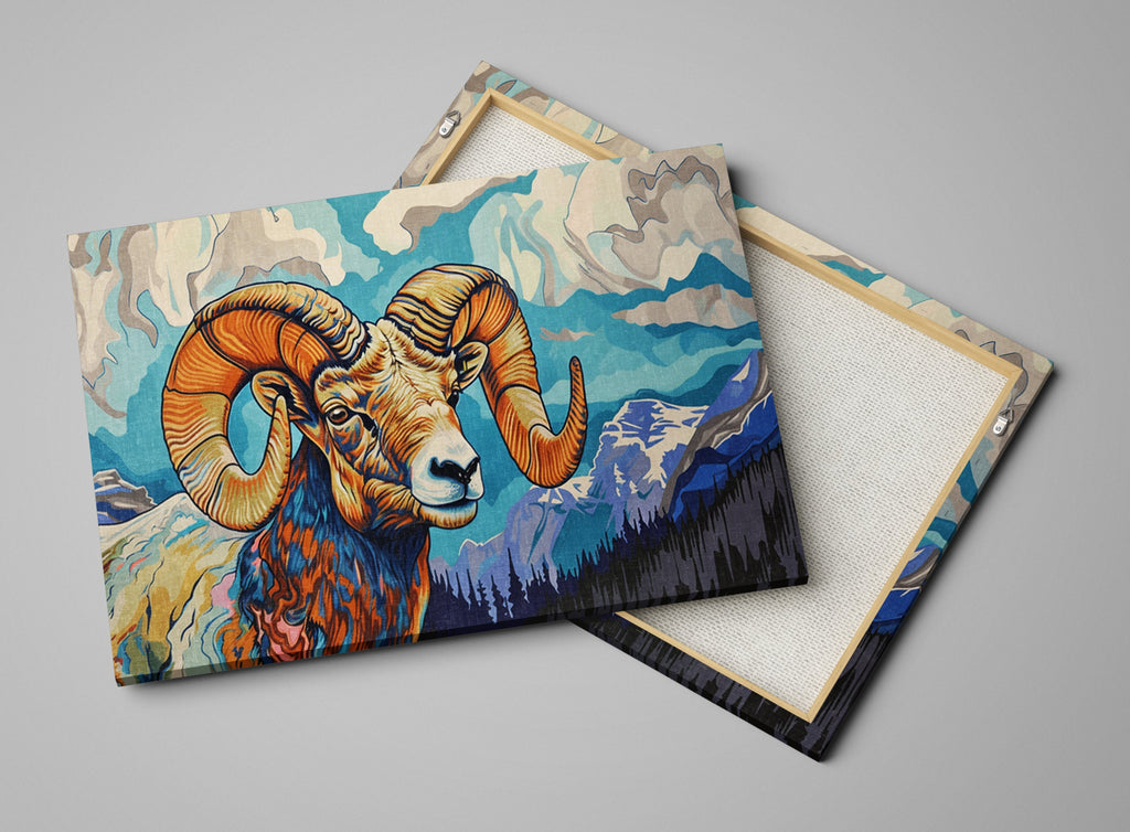Bighorn Ram Canvas | Wildlife Wall Art - Gallery Wrapped Large Canvas Print