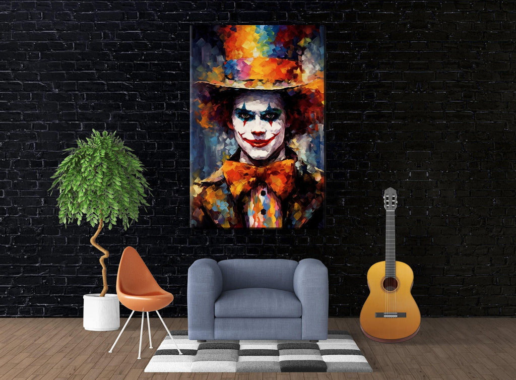 Halloween Creepy Clown Art - Large Gallery Wrapped Canvas | Spooky Wall Decor
