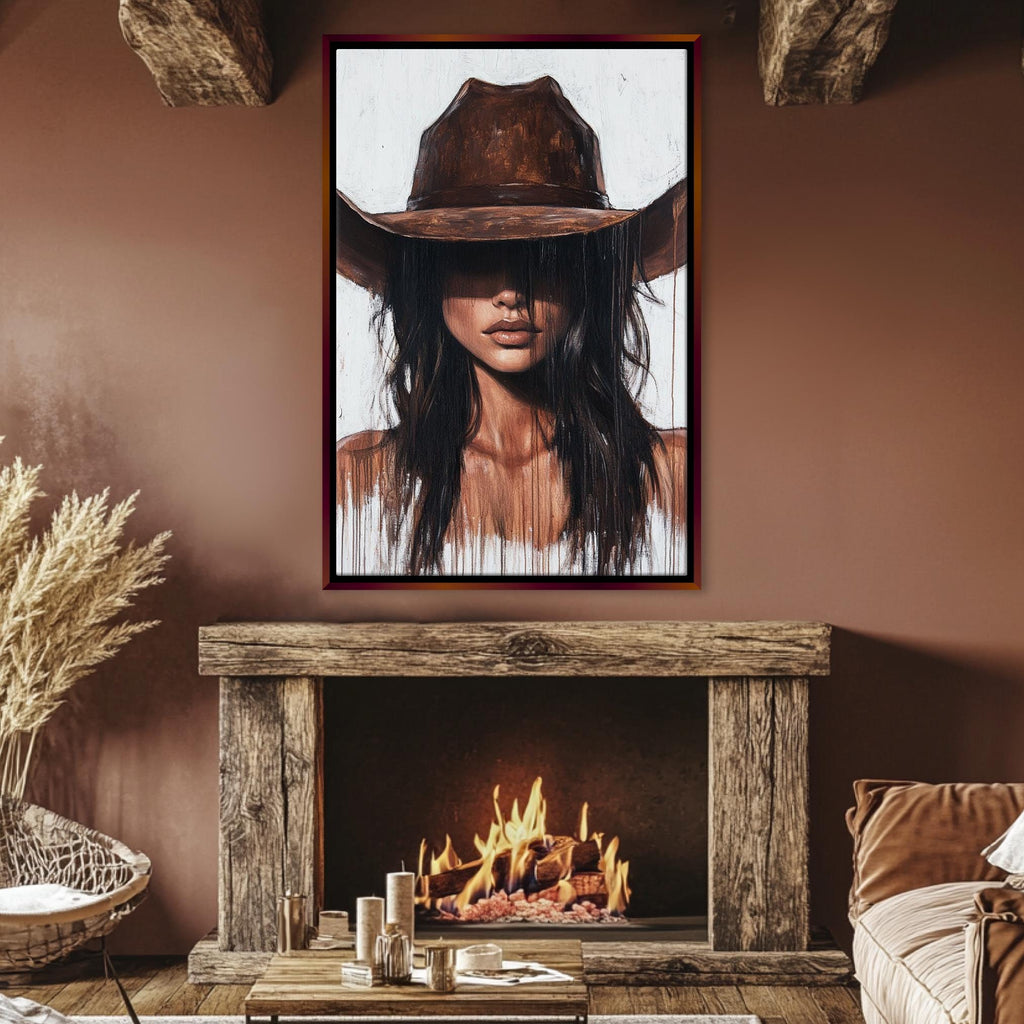 a picture of a woman wearing a cowboy hat