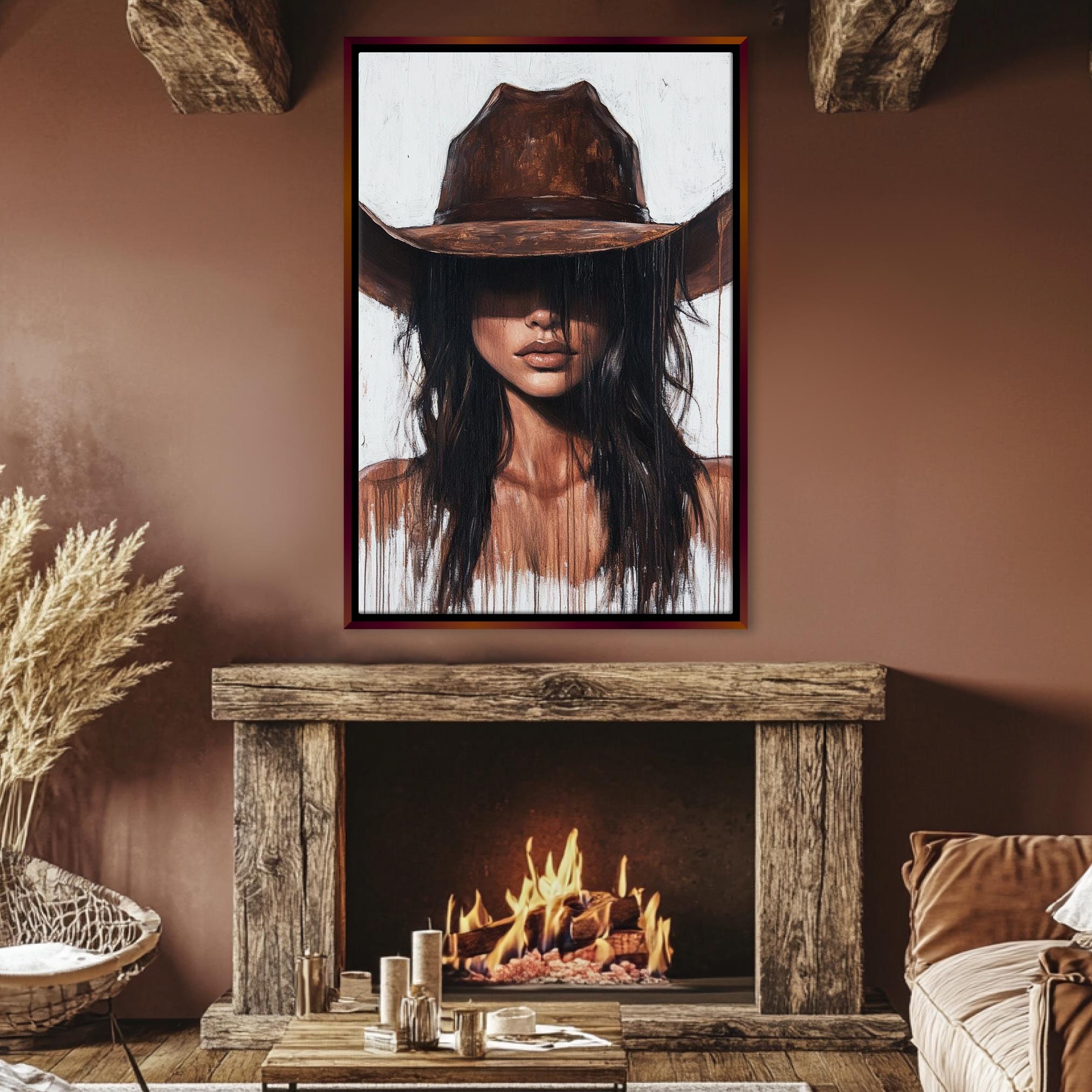 a picture of a woman wearing a cowboy hat