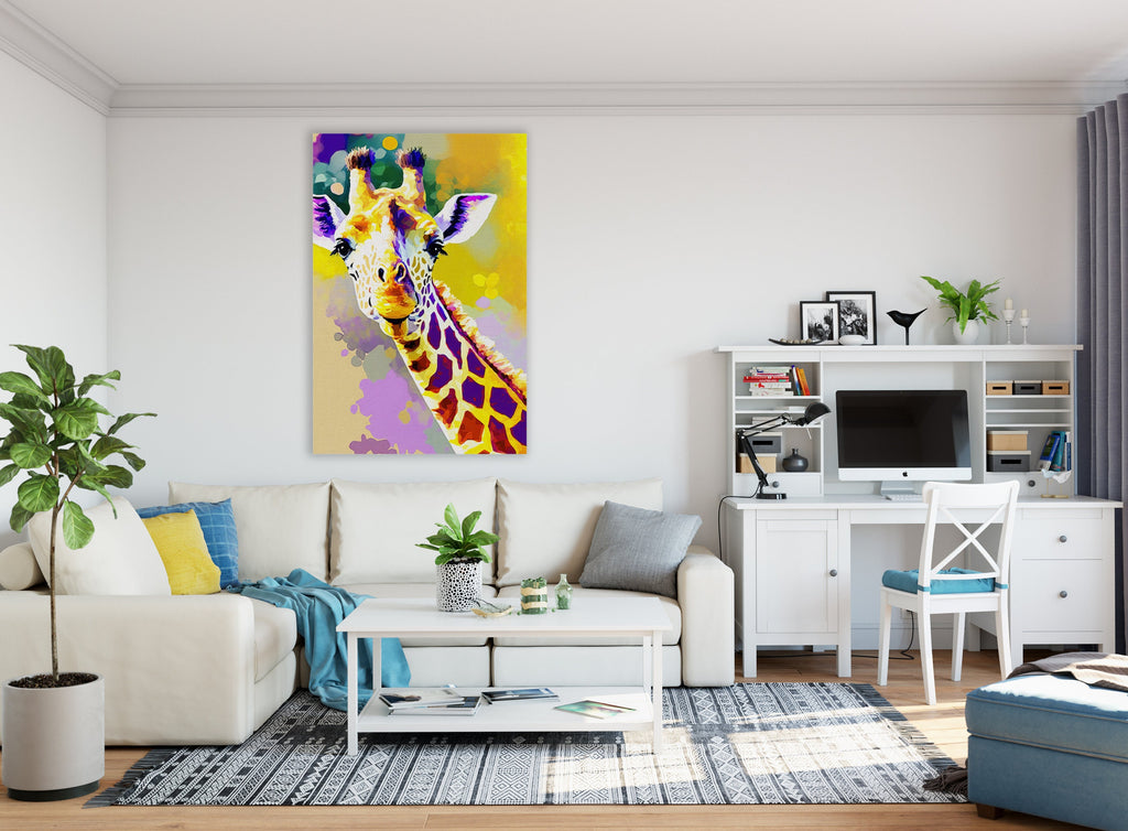 Giraffe Canvas Art - Nursery Wall Art | Wildlife Wall Decor, Safari Animal Painting