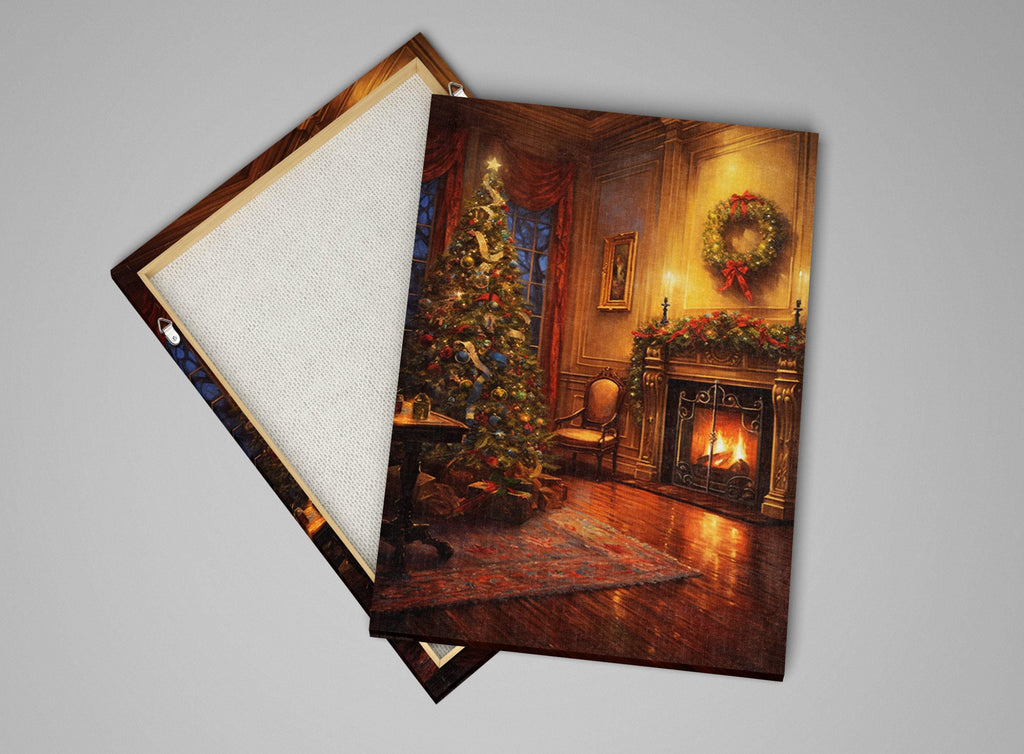 Christmas Canvas Art – Vintage Christmas Print on Gallery Wrapped Canvas, Extra Large Sizes