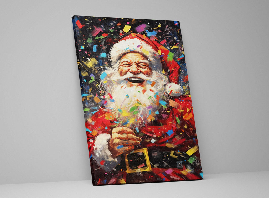 Santa Claus Wall Art - Large Christmas Canvas Print | Festive Holiday Decor