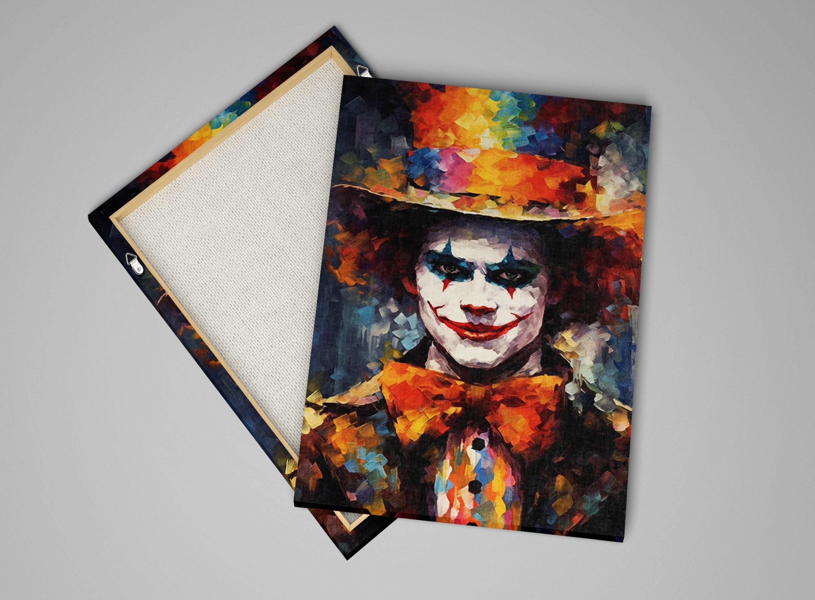 Halloween Creepy Clown Art - Large Gallery Wrapped Canvas | Spooky Wall Decor