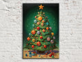 Holiday Tree Canvas | Bright Christmas Art on Extra Large Gallery Wrapped Canvas, Ready to Hang