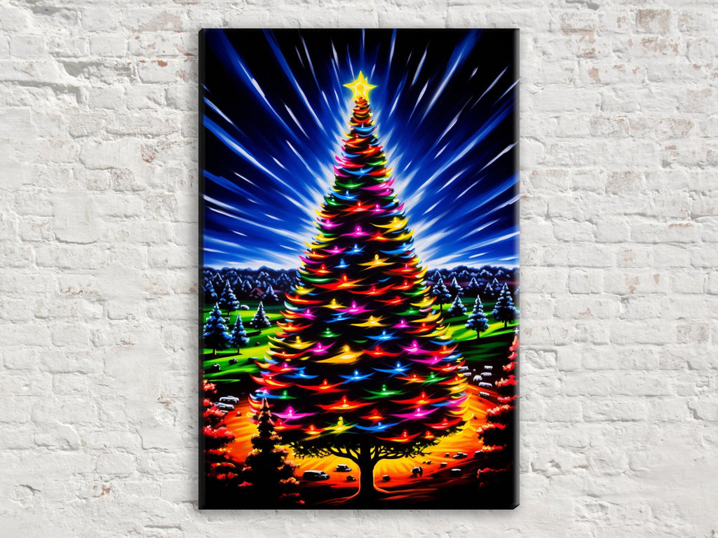 Christmas Tree Canvas - Festive Canvas Print | Gallery Wrapped, Ready to Hang Art