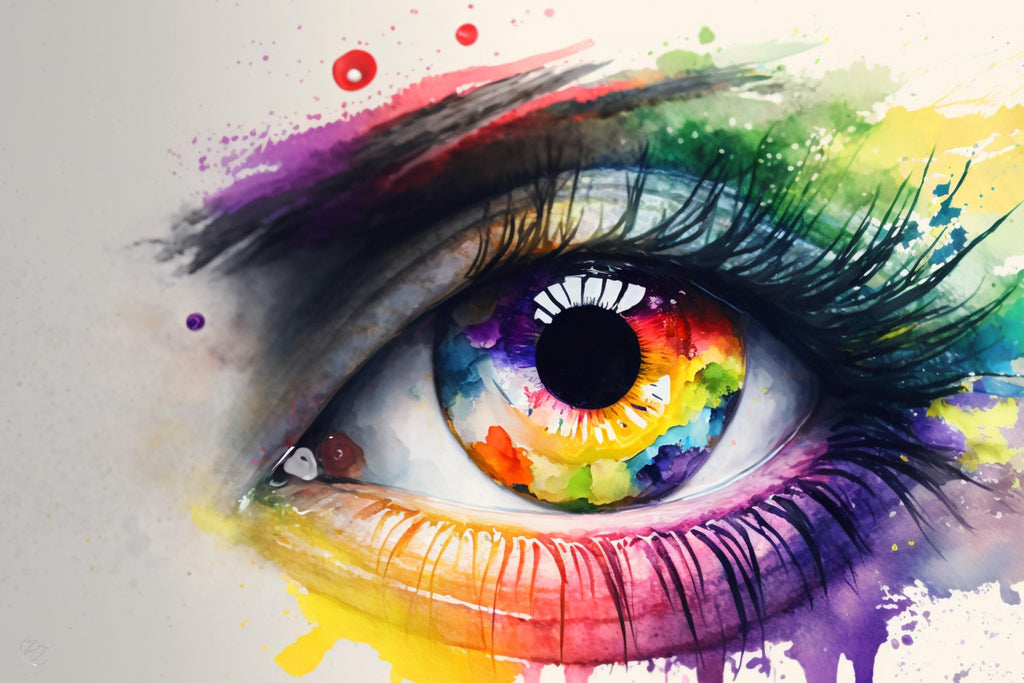 Surreal Eye: Watercolor Wall Art Print, Giclee Print on Canvas, Artist Paper, Watercolor Paper, Available in Extra Large Sizes