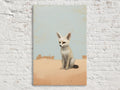 Desert Fox Wall Art - Minimalist Southwest Canvas Print | Large Fennec Fox Painting