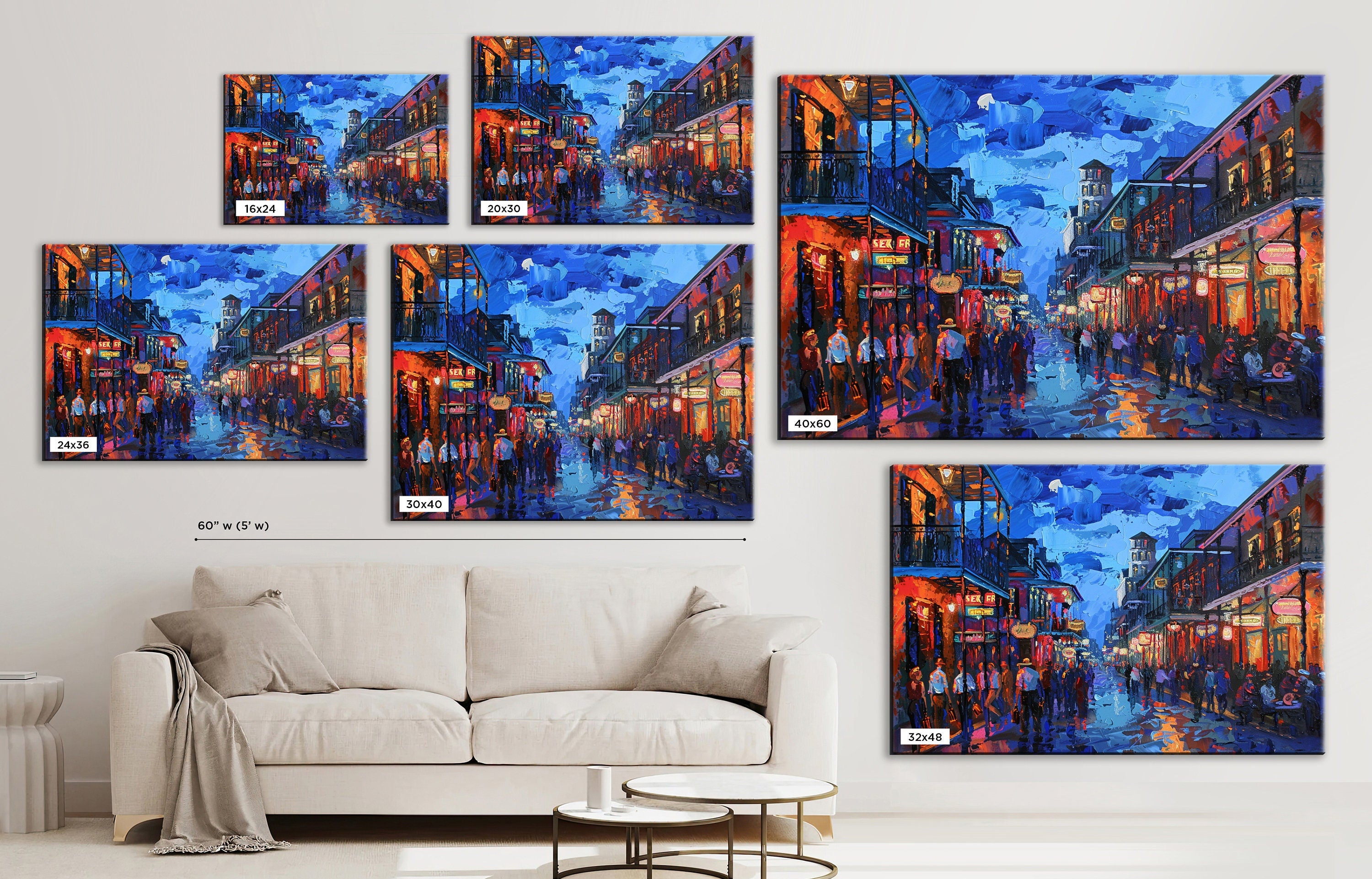 New Orleans Wall Art | French Quarter Art – Large Gallery Canvas with Scratch Resistant Coating