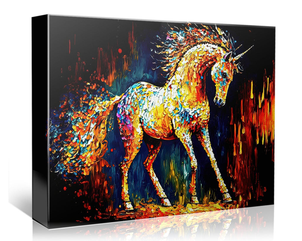 Unicorn Canvas Print - Colorful Nursery Room Art | Vibrant Giclee Print