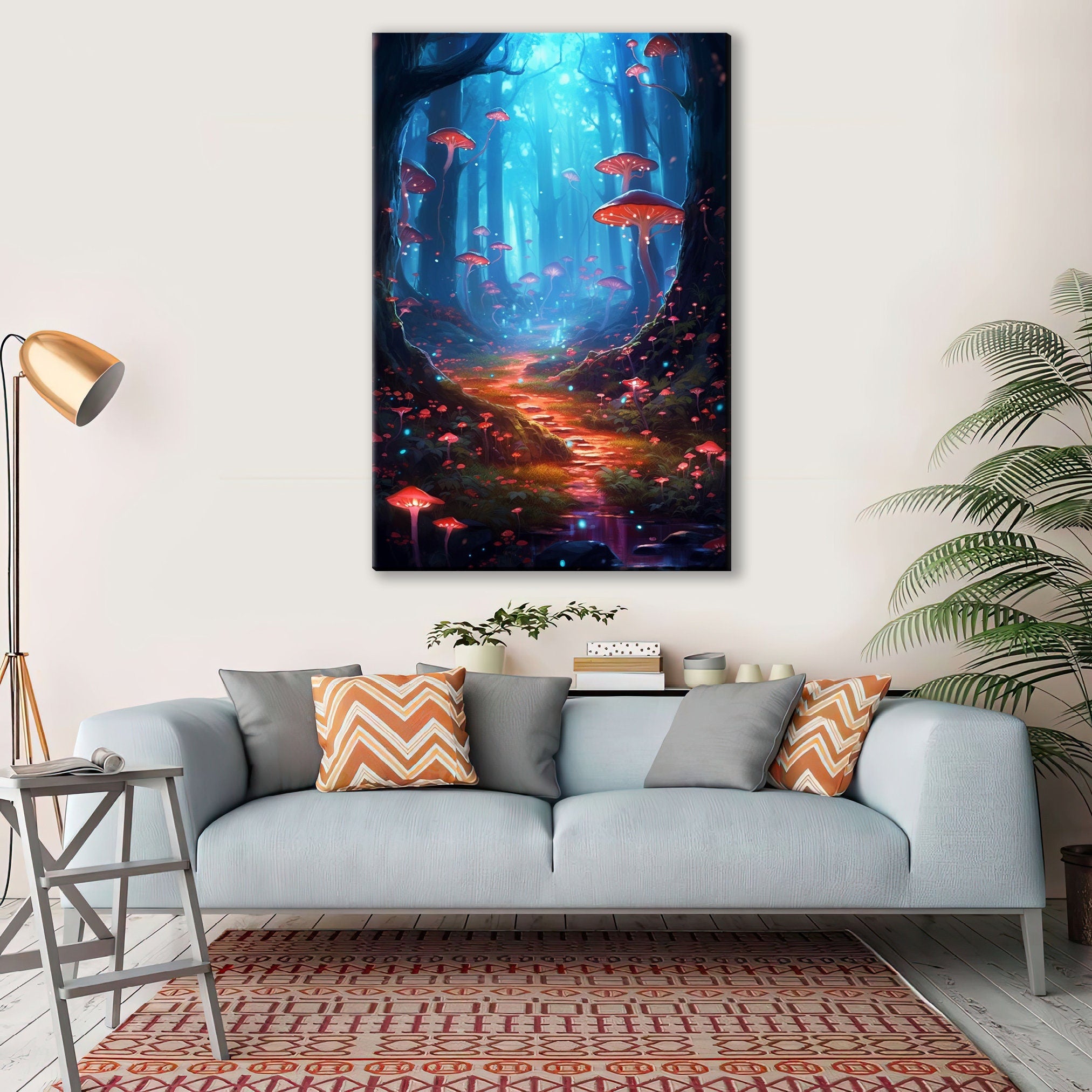 Canvas Wall Art – Enchanted Forest Print on Gallery Wrapped Canvas, Extra Large