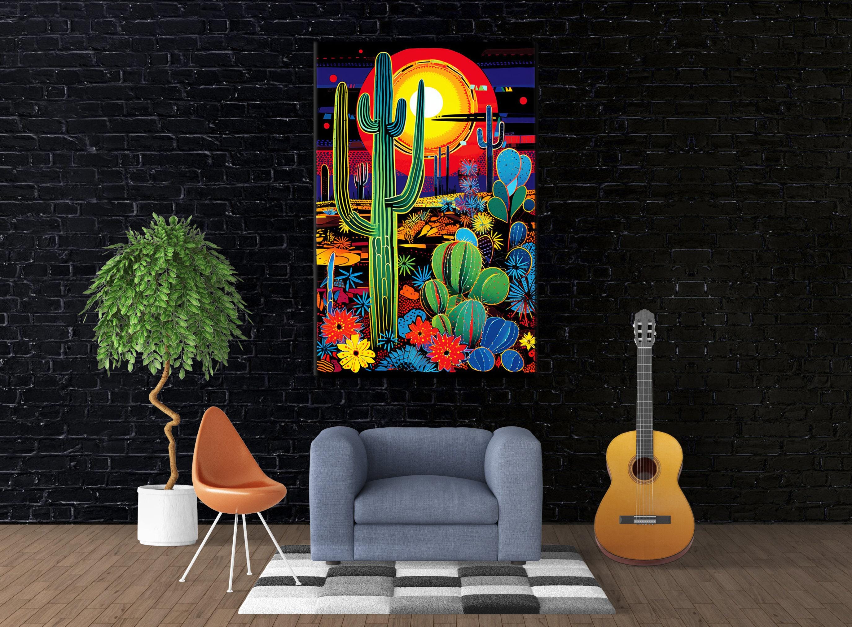 Desert Night Sky Art – Large Gallery Wrapped Canvas with Fade Resistant Ink