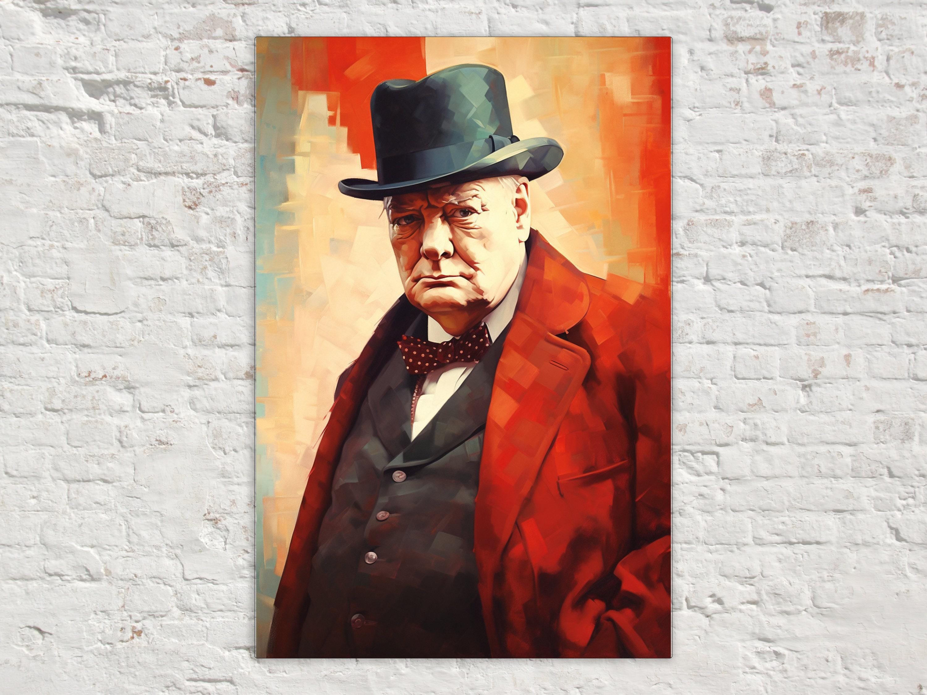 Winston Churchill Art - Extra Large Gallery Wrapped Canvas With Wooden Frame