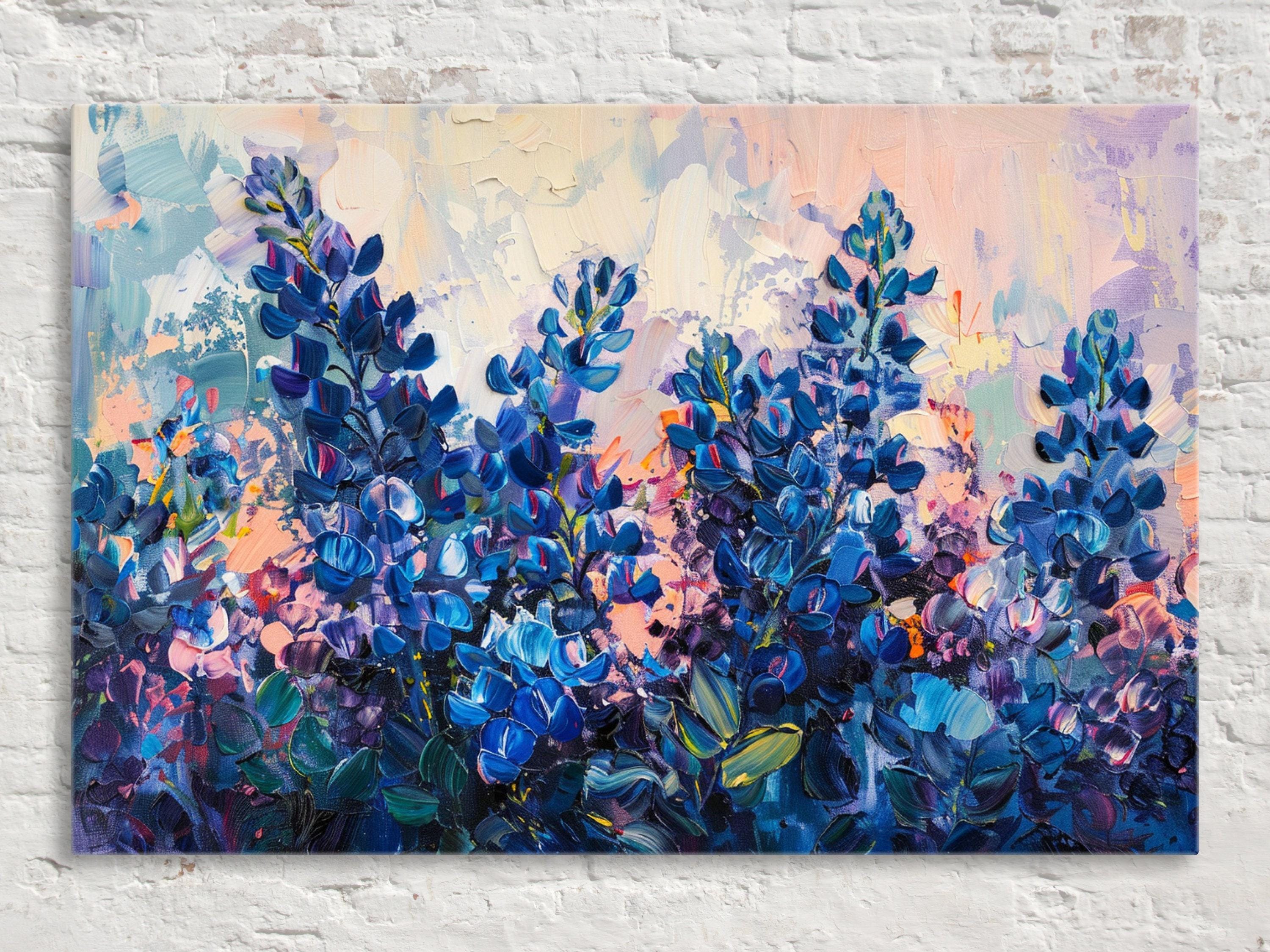 Texas Bluebonnet Art – Large Canvas Print | Gallery Wrapped Wildflower Canvas