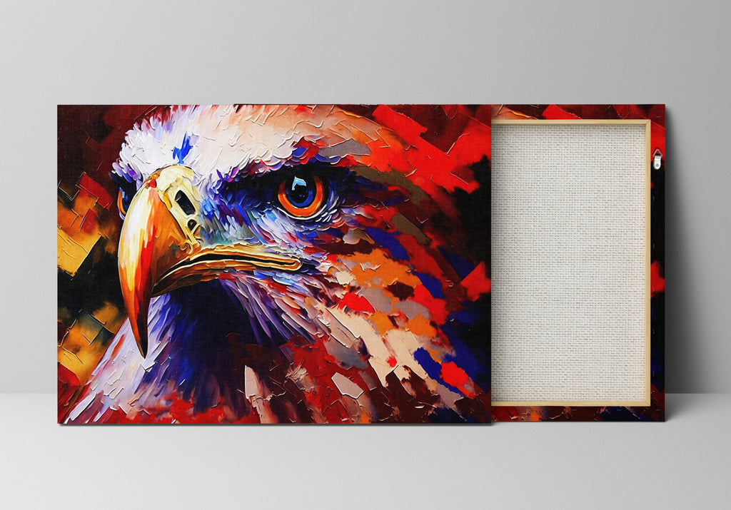 Bald Eagle Canvas Print - Patriotic USA Canvas Decor With Wooden Frame & UV Coating