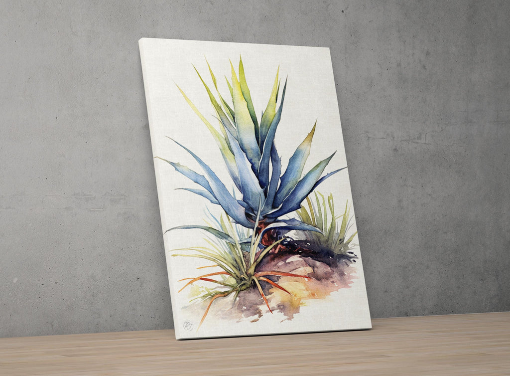 Desert Oasis: Southwest Agave Botanical Print, Giclee Print on Canvas, Artist Paper, Watercolor Paper, Available in Extra Large Sizes