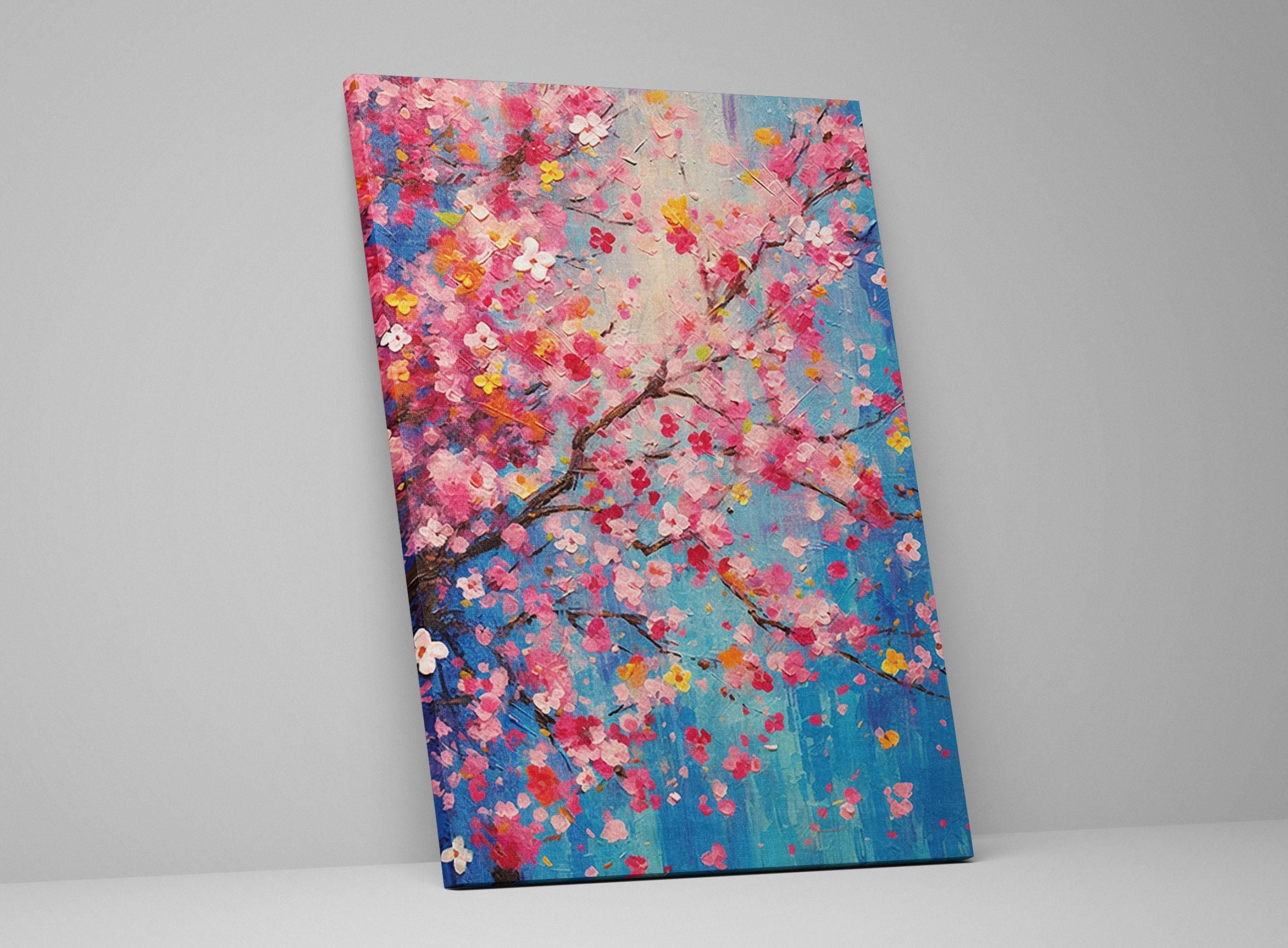 Cherry Blossom Canvas | Large Floral Wall Art - Japanese Garden Print