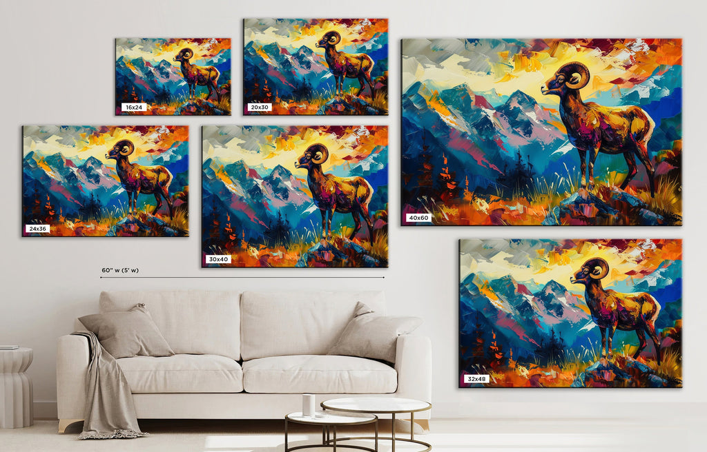 Bighorn Sheep Canvas | Large Wildlife Wall Art - Gallery Wrapped, Ready to Hang