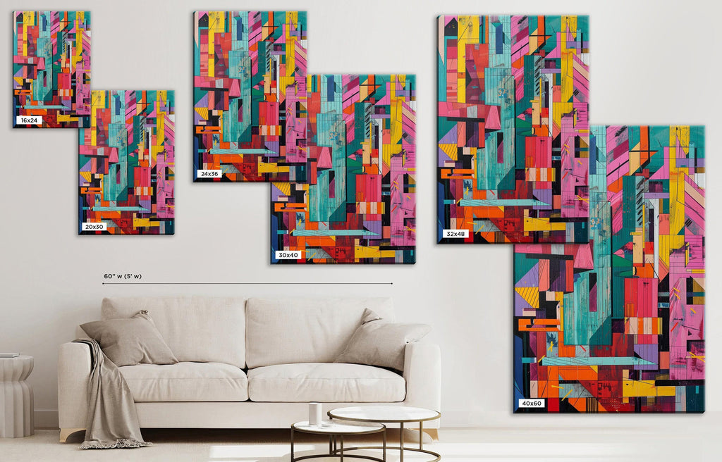 Abstract Brutalism Art - Large Canvas Art | Gallery Wrapped Canvas, Ready to Hang