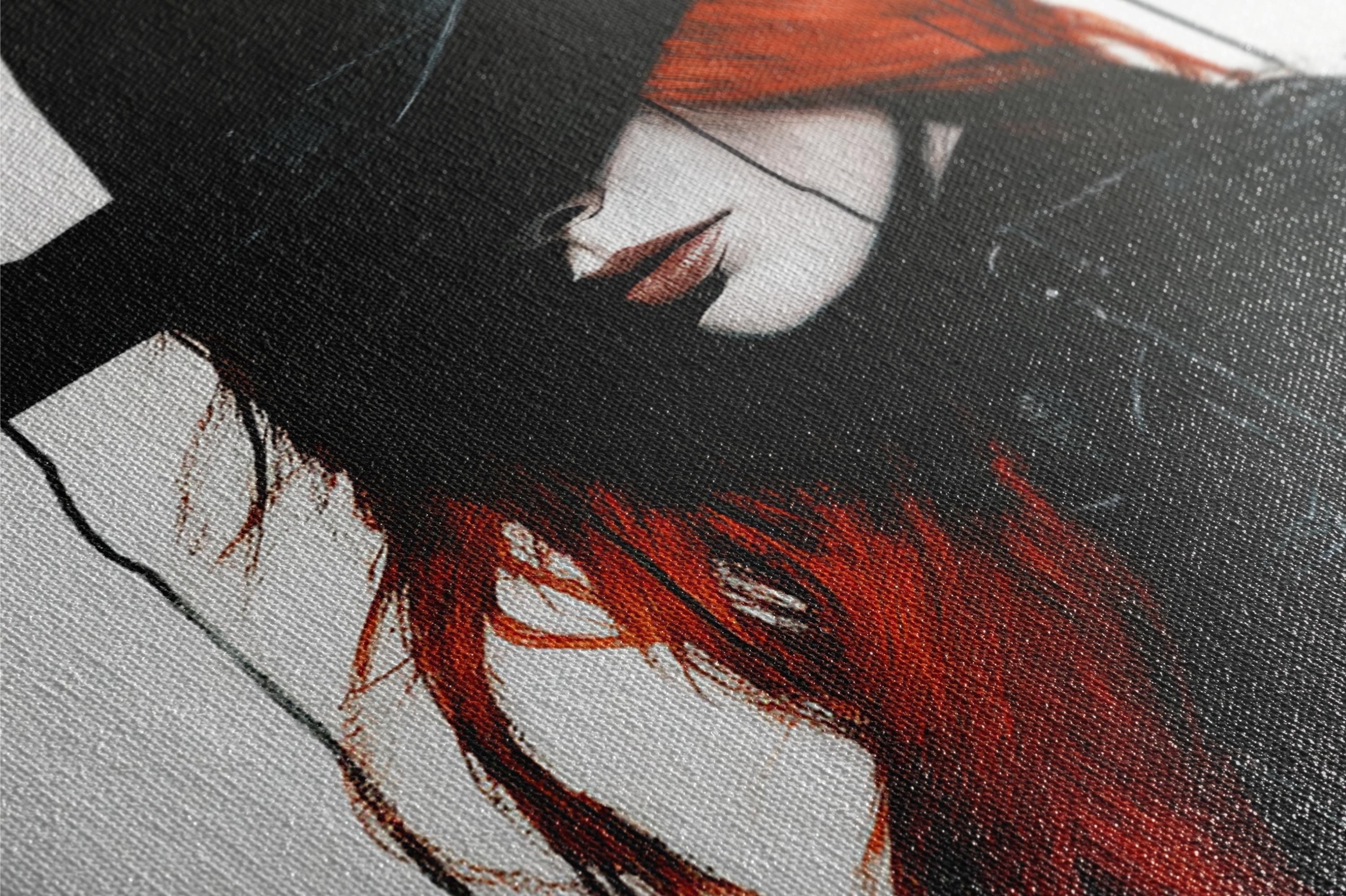 a painting of a woman with red hair