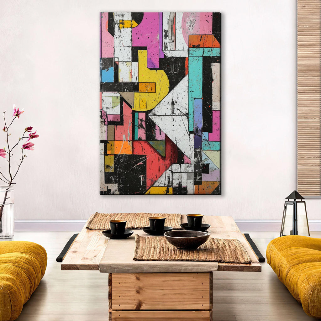 Abstract Brutalism Canvas - Large Abstract Art | Gallery Wrapped, Ready to Hang
