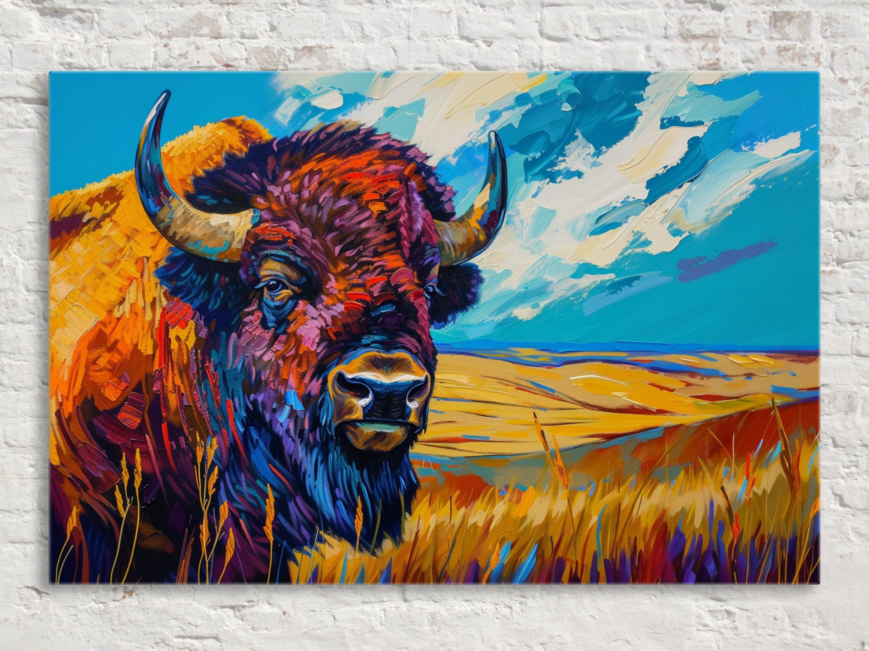 Bison Wall Art – Large Buffalo Canvas Print | Gallery Wrapped Prairie Decor