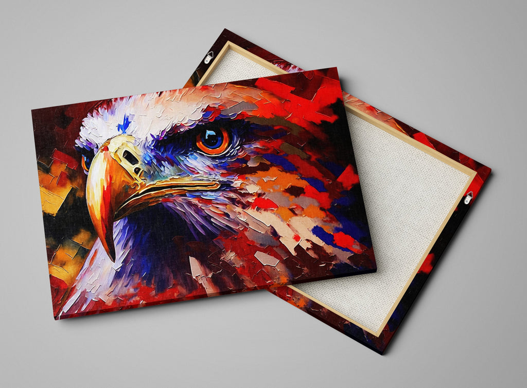 Bald Eagle Canvas Print - Patriotic USA Canvas Decor With Wooden Frame & UV Coating