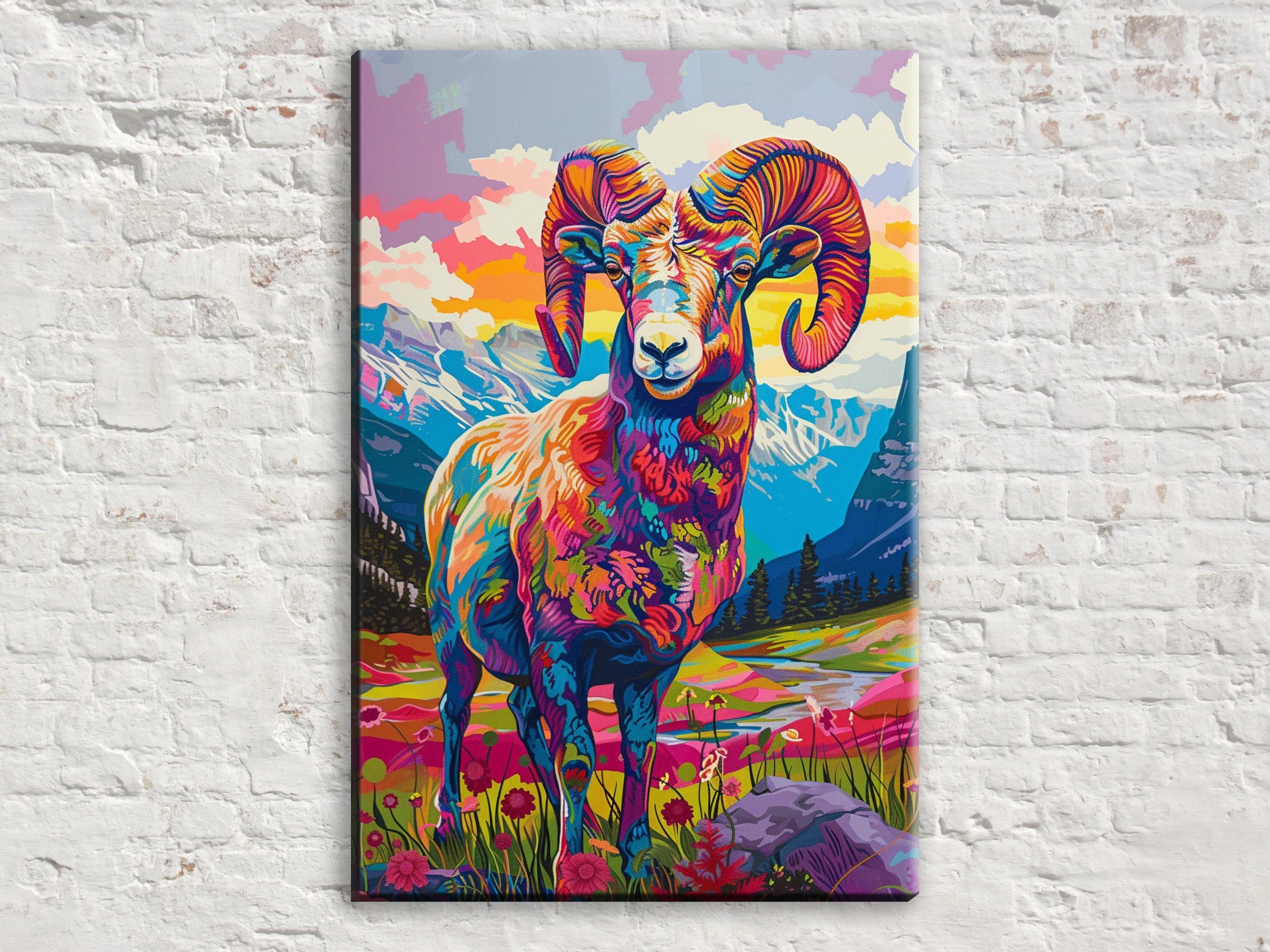 Bighorn Sheep Print - Southwest Art Print | Gallery Wrapped Canvas, Nature Wall Decor