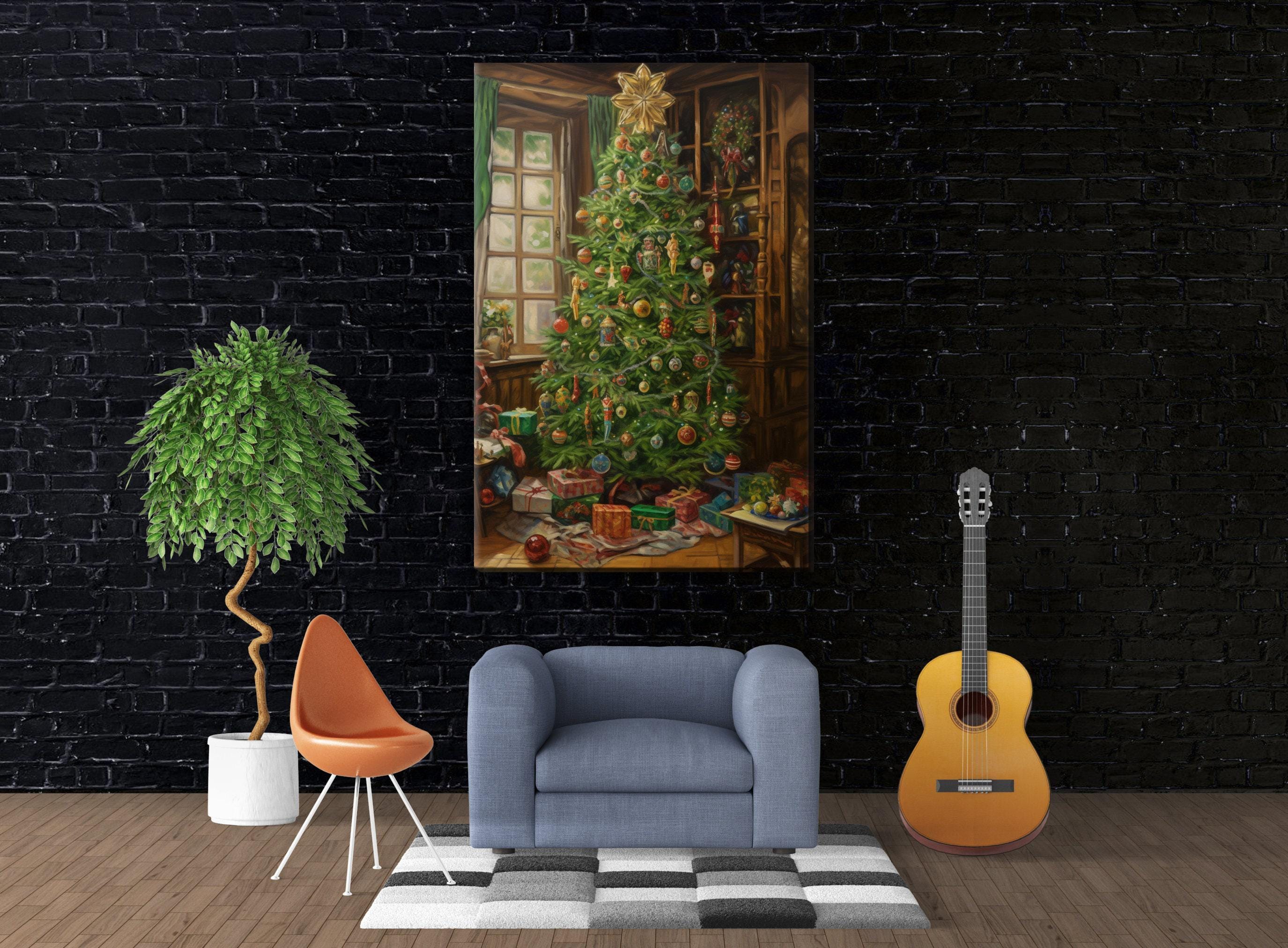 Holiday Canvas Art - Vintage Christmas Wall Decor | Extra Large Gallery Wrapped Print