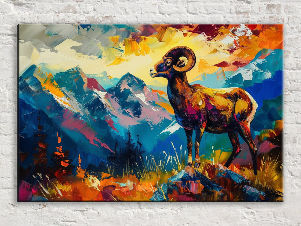 Bighorn Sheep Canvas | Large Wildlife Wall Art - Gallery Wrapped, Ready to Hang